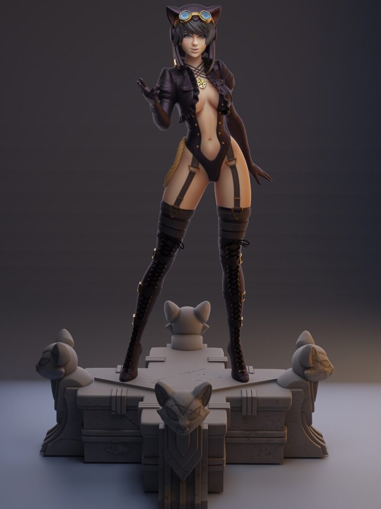 3DMoonn Catwoman Steampunk Bust 2 768x1024