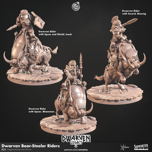 cast n play 824 dwarven boar steeler riders