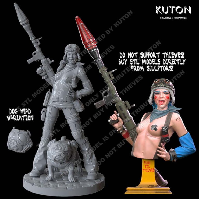 kuton bazooka girl figure and bust