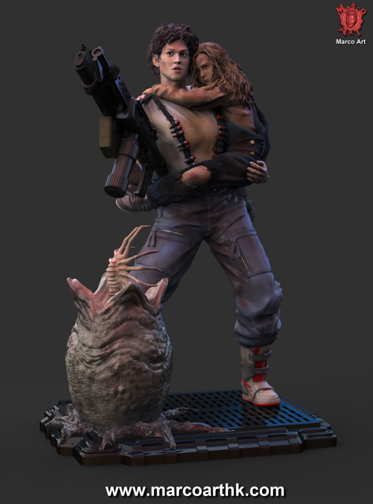 Marco Art Aliens Ripley And Newt 768x1038