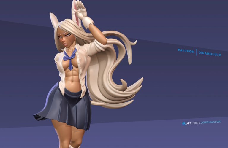 My Hero Academia Rabbit Mirko School Girl DiNamuuu3D3 768x499