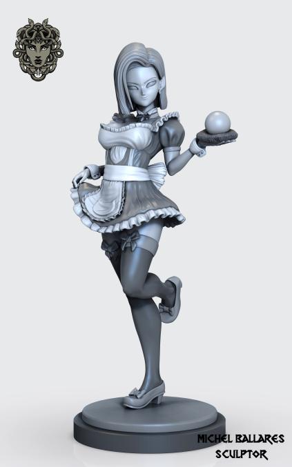 android 18 sexy maid