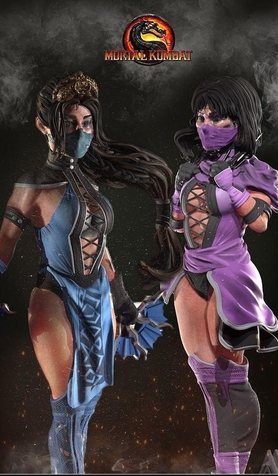 mileena, kitana and jade new style from mortal kombat