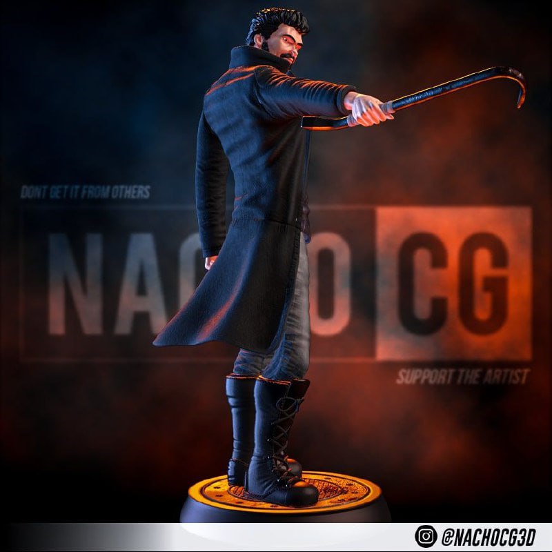 nacho cg fan art billy butcher statue