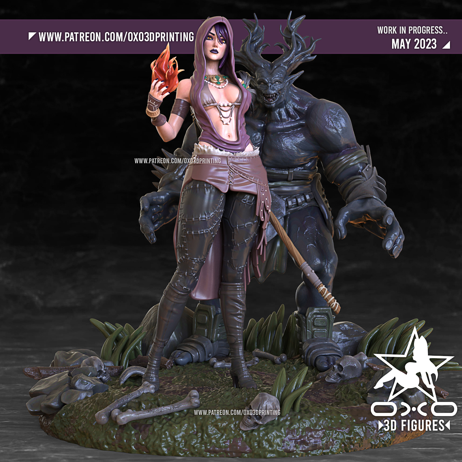 oxo3d morrigan and ogre from dragon age 8