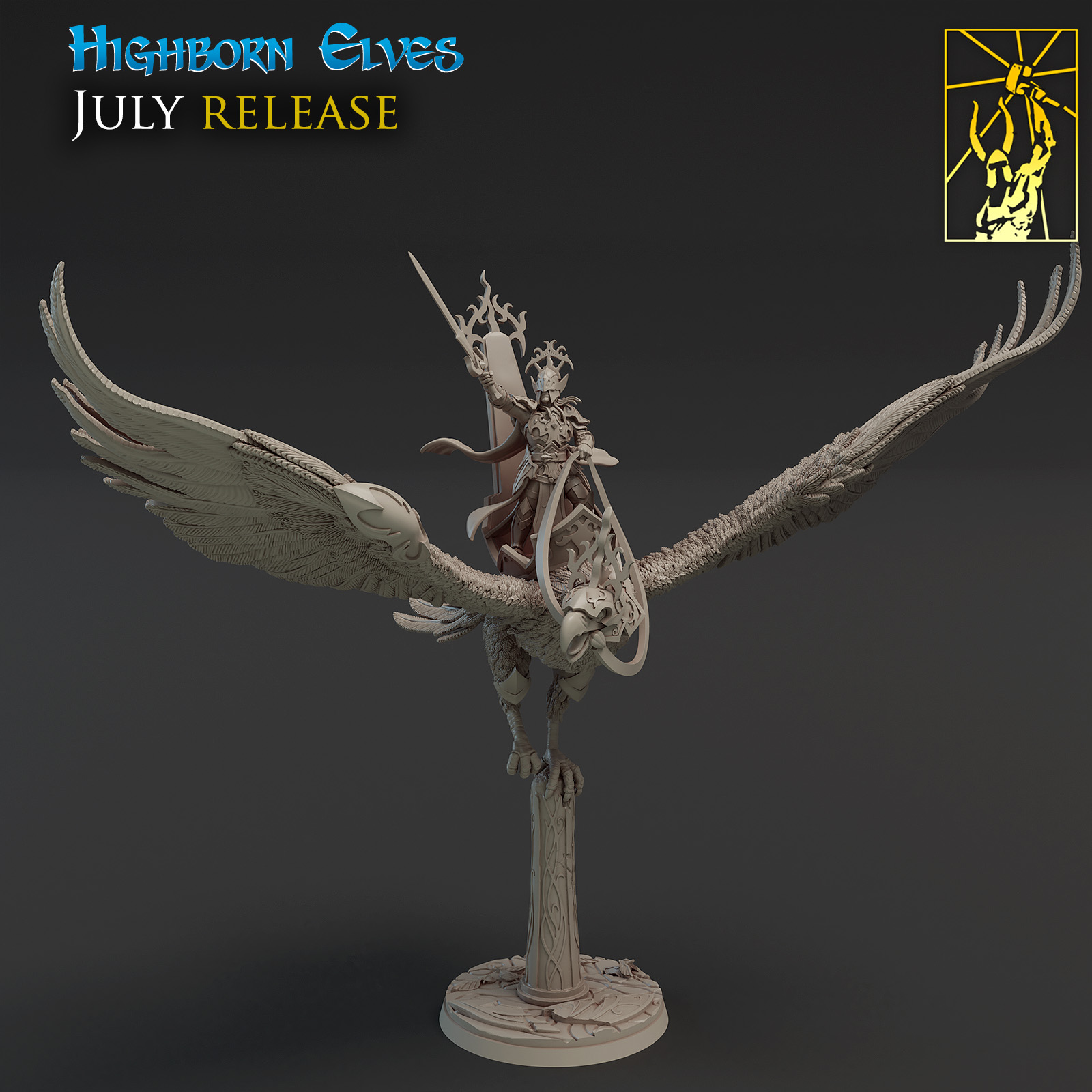 titan forge miniatures regal guard officer on bird of radiance 3