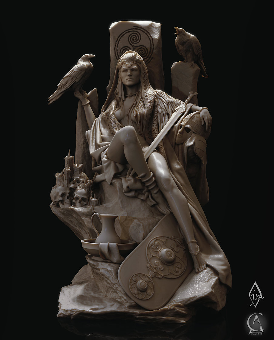 ca sculpts the morrigan