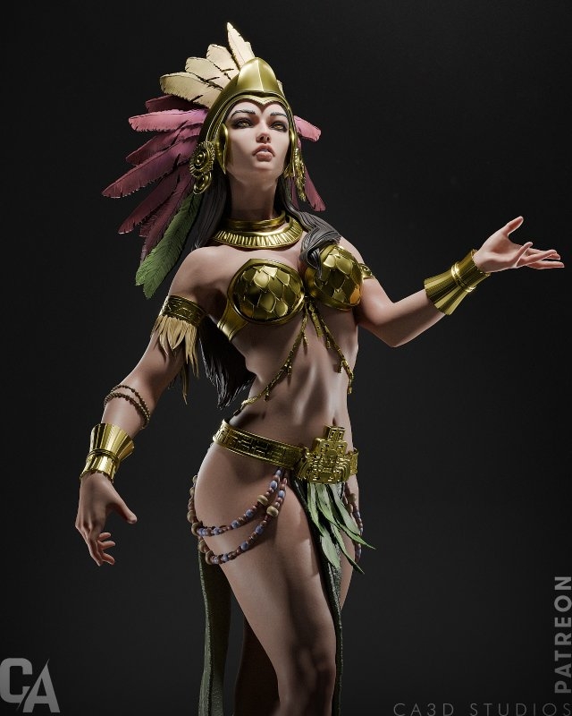 ca 3d studios aztec godess